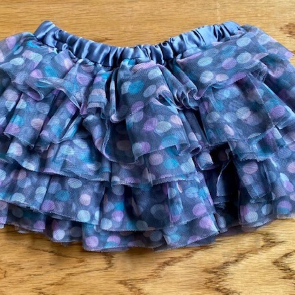 Girl's 2T Ruffle Tutu Skirt w/Polka Dots